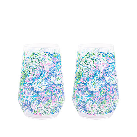 Acrylic Wine Glass Set, Lily Pulitzer, Soleil It On Me