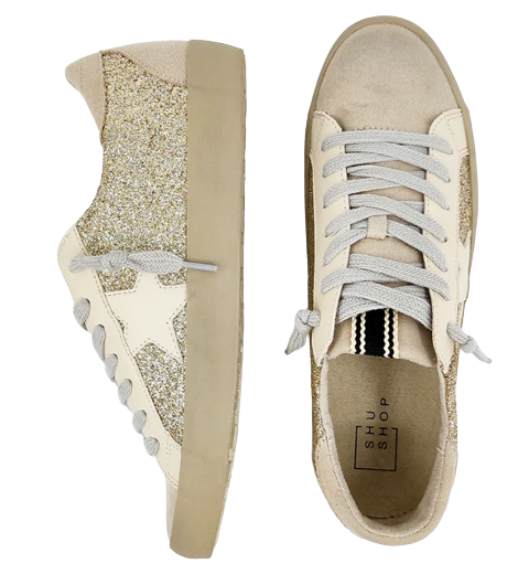 Shu Shop Gold Glitter Sneaker: