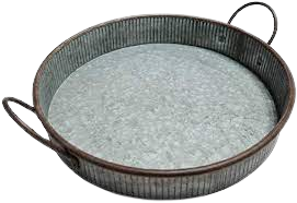 Large Galvanized  Round Tray