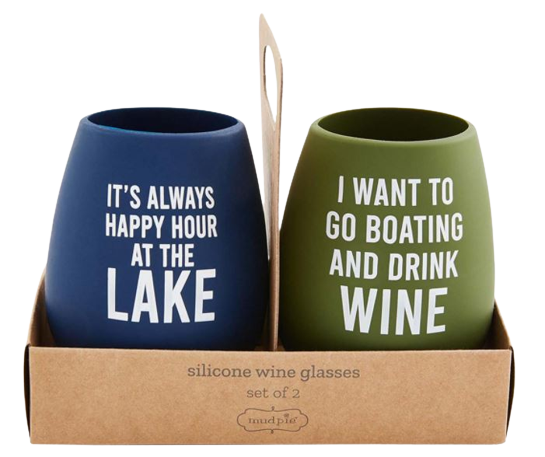 Happy Lake Silicone Wine Glass Set