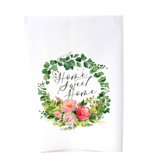 Dish Towel, SS: Floral Wreath