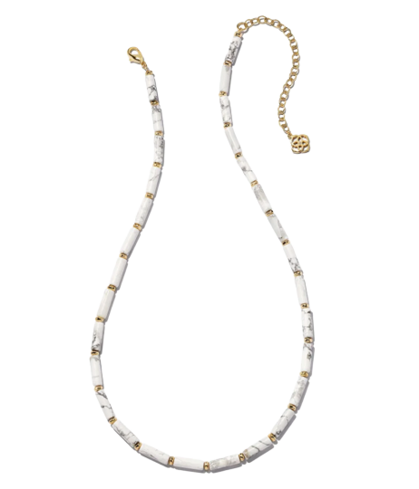 Ember Strand Necklace: Gold White Howlite