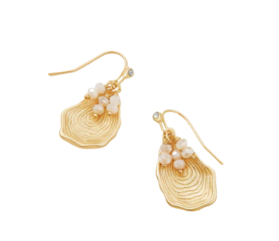 Oyster Alley Earrings, Gold