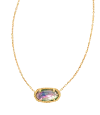 Elisa Necklace, Gold Lilac Abalone