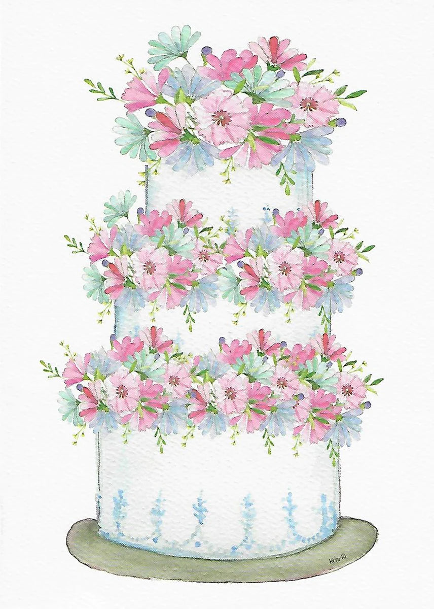 Card: WW516 Blushing Floral Bridal Cake