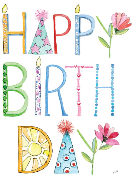 Card: BC499 Birthday Letters With Stars