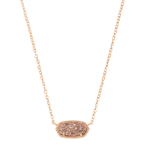 Elisa Necklace: Rose Gold Drusy