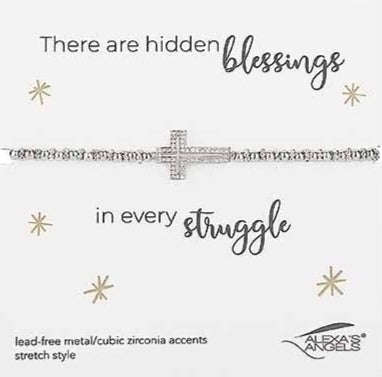 Silver Cross Bracelet, Blessings