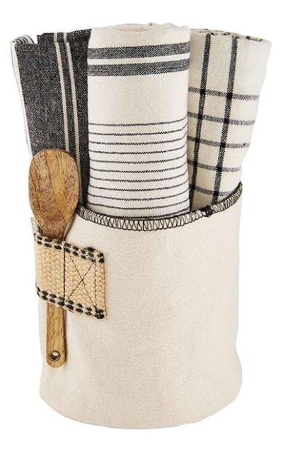 Stripe Dish Towels Bucket Set