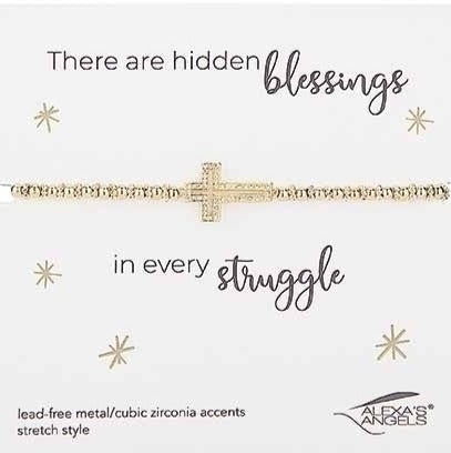 Gold Cross Bracelet, Blessings
