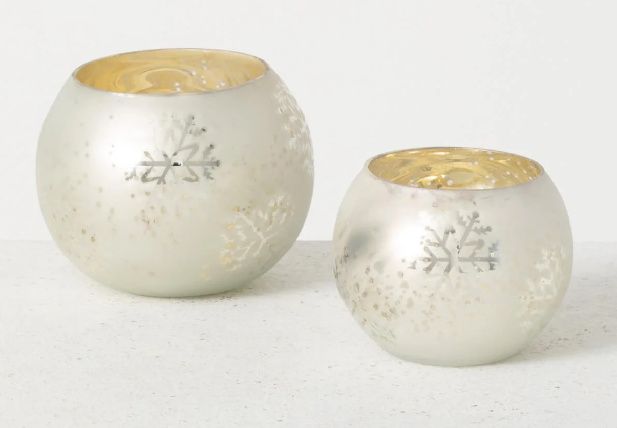 Snowflake Votive Holder, Set of 2 (small, medium)