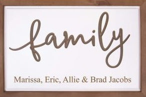 Wooden Family Engraved Sign