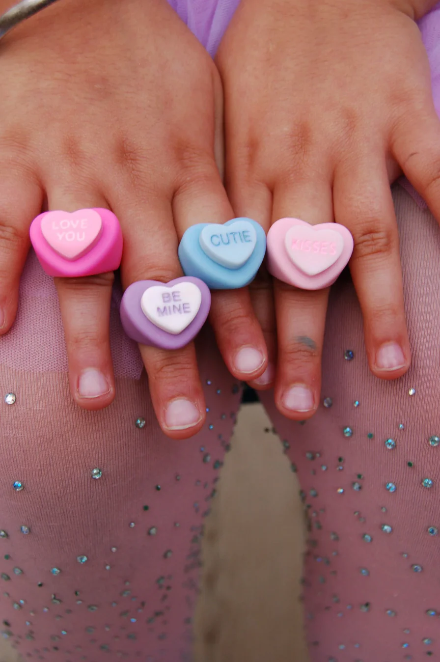 Candy Heart Rings, Assorted