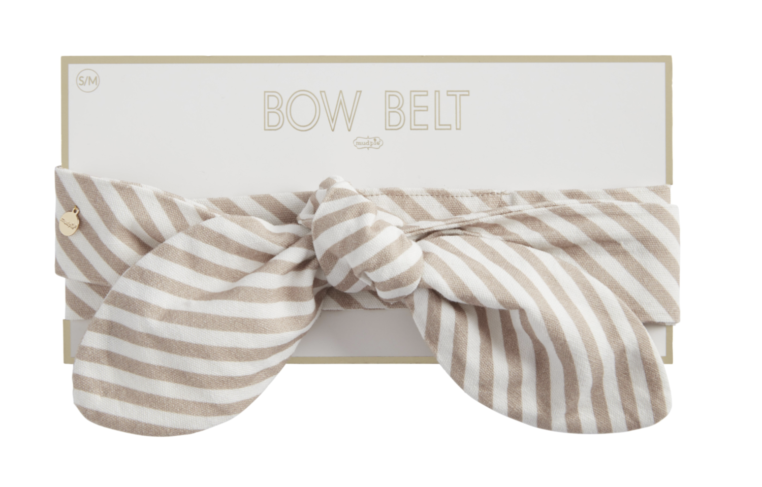 Bow Belt, Taupe Strip, S/M