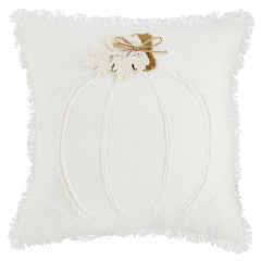 White Square Pumpkin Pillow