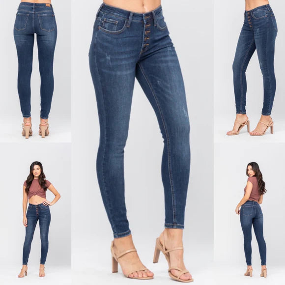 Judy Blue Button Fly Skinny Jeans