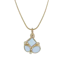 JM Opal 3 Stone Pendant Necklace